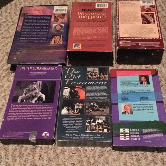 Vintage religious VHS four regular size and two double cassettes. One sealed. - Picture 2 of 3